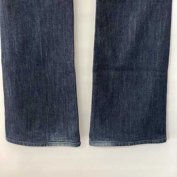 7 For All Mankind Womens Size 28 Bootcut Denim Jeans Dark Wash Low Rise USA Made - Picture 6 of 16